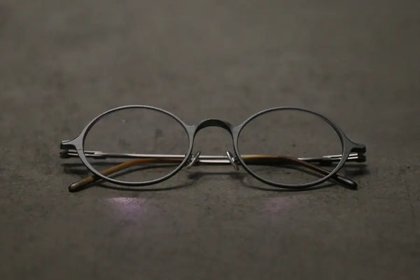 Rigards oval aluminum magnesium alloy frame glasses RG0103AL series collection RG-RG0103AL-HTM gray transparent lens